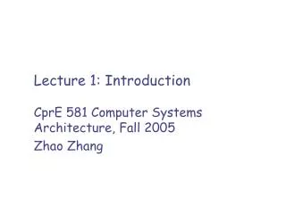 Lecture 1: Introduction