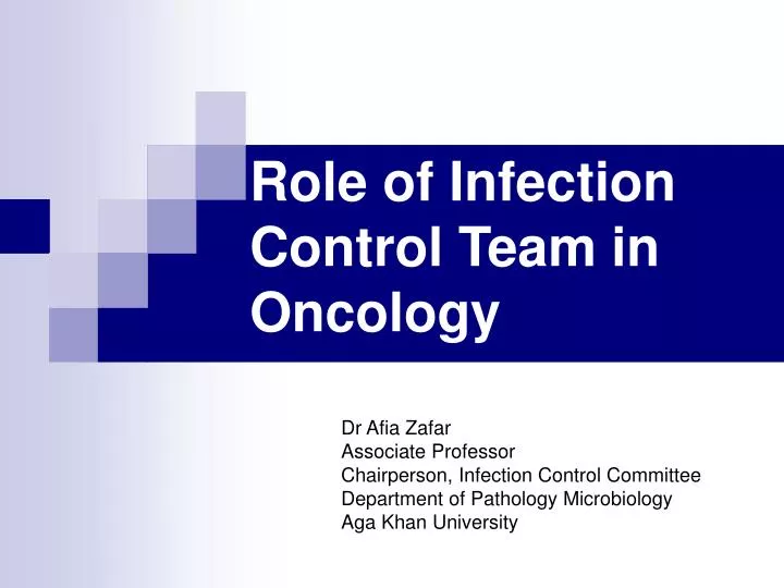 role of infection control team in oncology