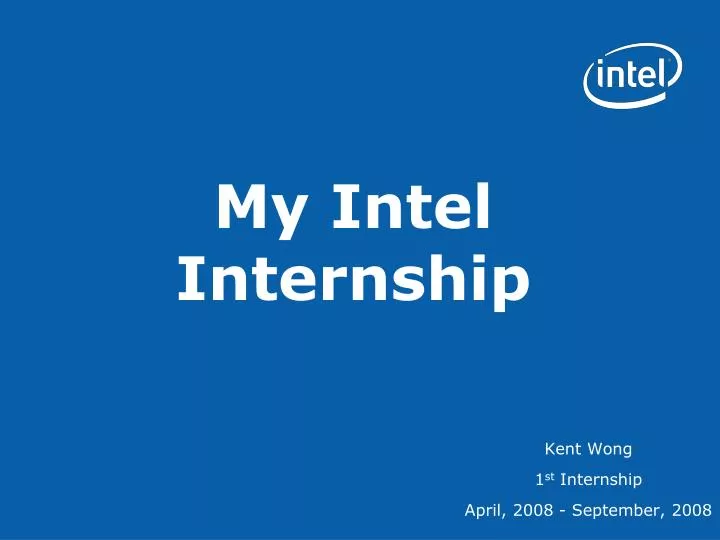 my intel internship