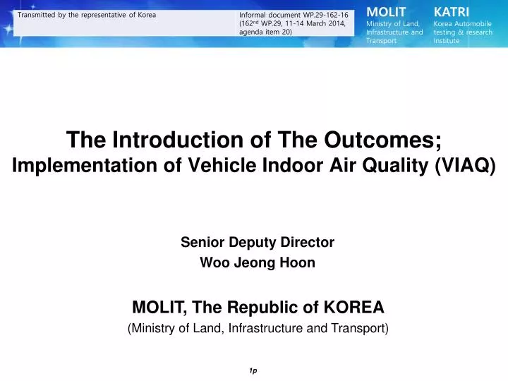 the introduction of the outcomes implementation of vehicle indoor air quality viaq
