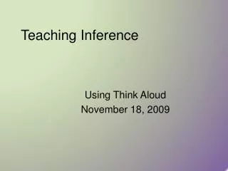 Teaching Inference