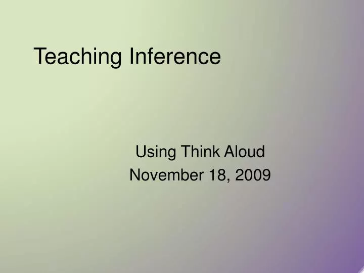 teaching inference