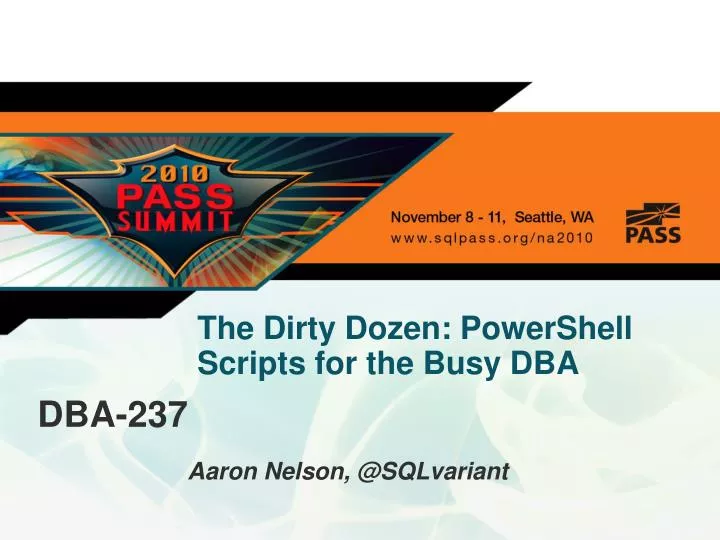 the dirty dozen powershell scripts for the busy dba