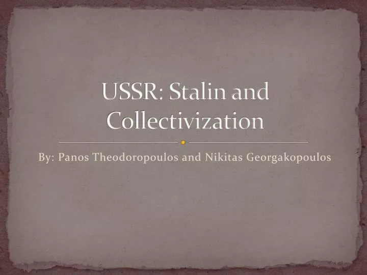 ussr stalin and collectivization
