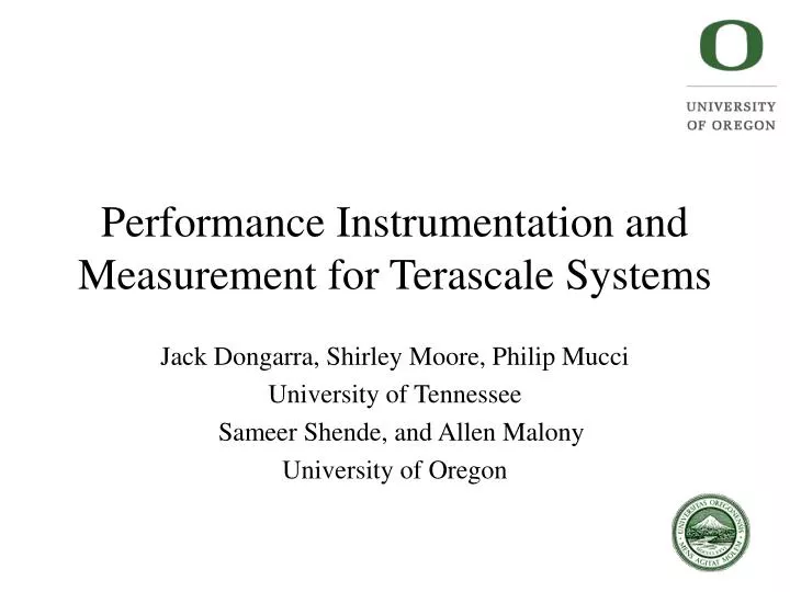 performance instrumentation and measurement for terascale systems