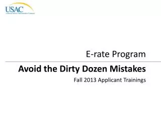Avoid the Dirty Dozen Mistakes
