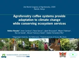 Food production X Conservation X Climatic change