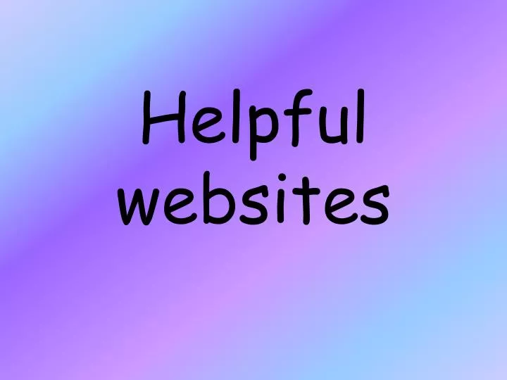helpful websites