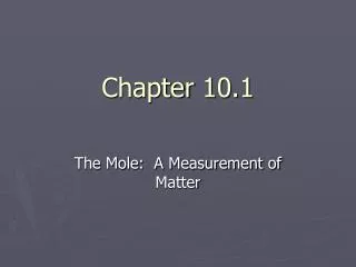 Chapter 10.1