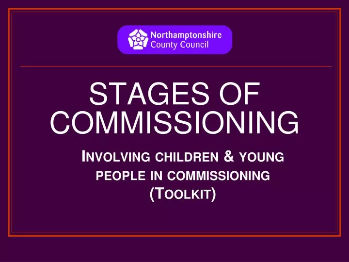 stages of commissioning