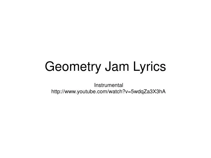 geometry jam lyrics