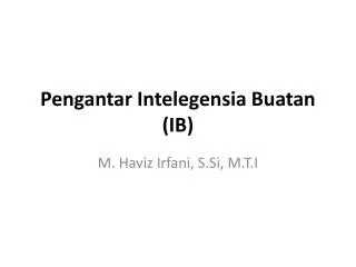 pengantar intelegensia buatan ib
