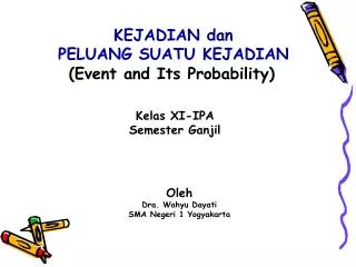 kejadian dan peluang suatu kejadian