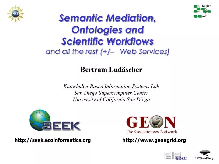 semantic mediation ontologies and scientific workflows and all the rest web services