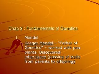 Chap 9 : Fundamentals of Genetics