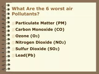 What Are the 6 worst air Pollutants?