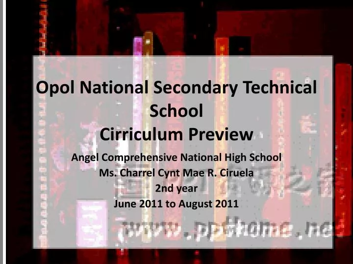 opol national secondary technical school cirriculum preview