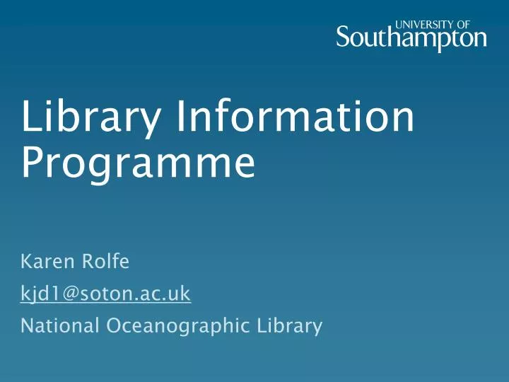 library information programme