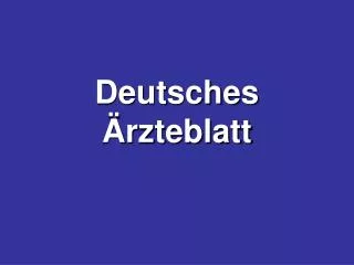 deutsches rzteblatt