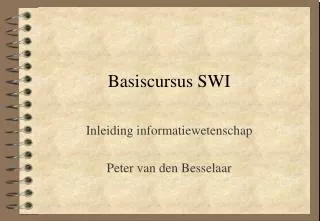 basiscursus swi