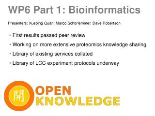 WP6 Part 1: Bioinformatics