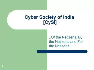Cyber Society of India [CySi]