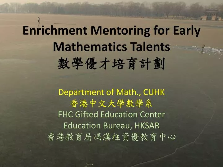 enrichment mentoring for early mathematics talents