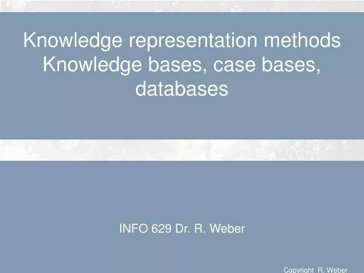 knowledge representation methods knowledge bases case bases databases