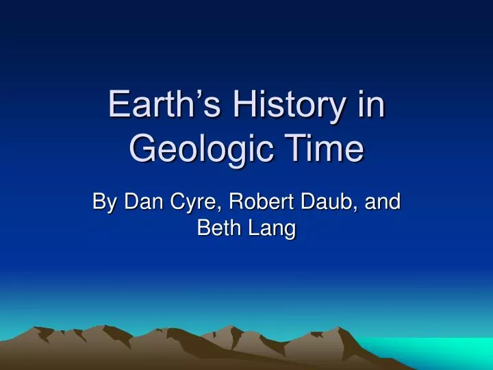 earth s history in geologic time
