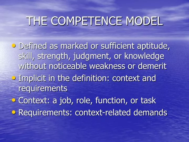 the competence model