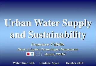 Urban Water Supply and Sustainability