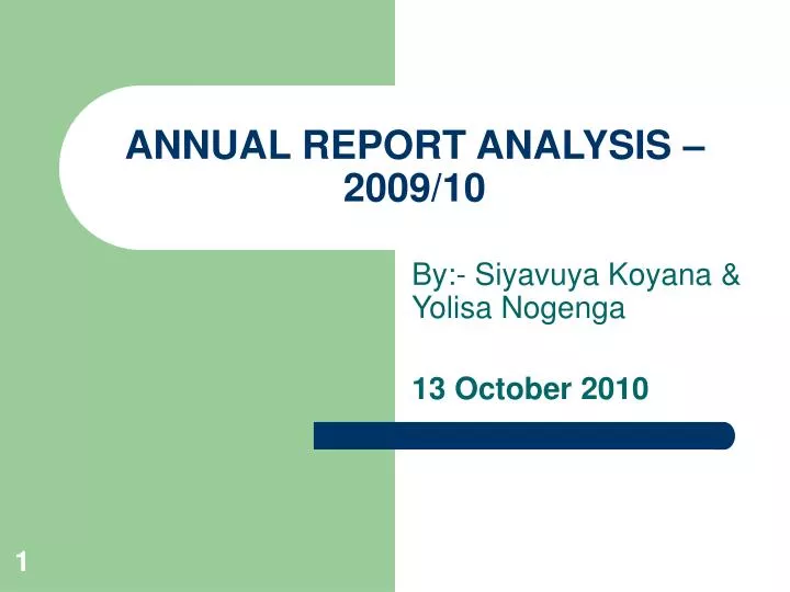 annual report analysis 2009 10
