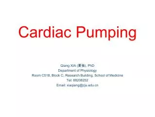 Cardiac Pumping
