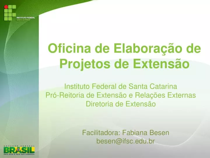 oficina de elabora o de projetos de extens o