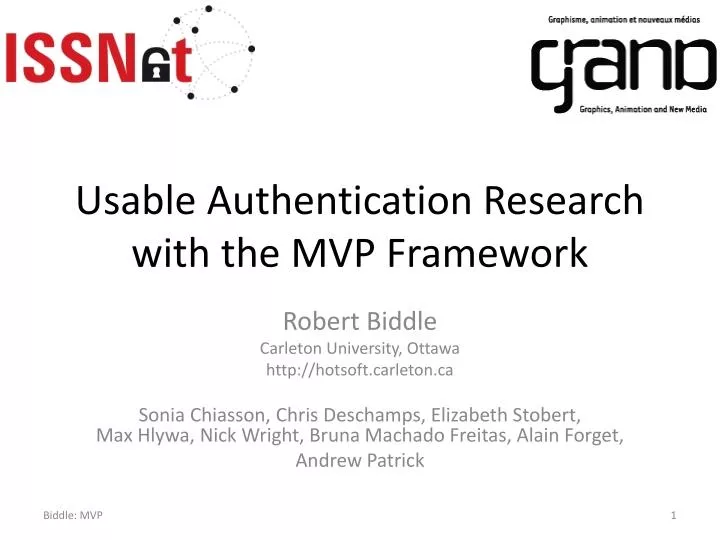 usable authentication research with the mvp framework