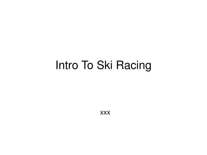intro to ski racing