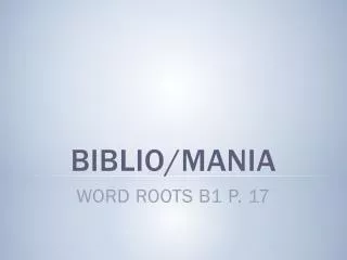 Biblio /mania