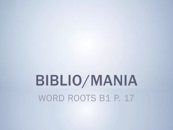 biblio mania