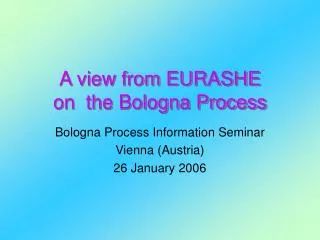 A view from EURASHE on the Bologna Process