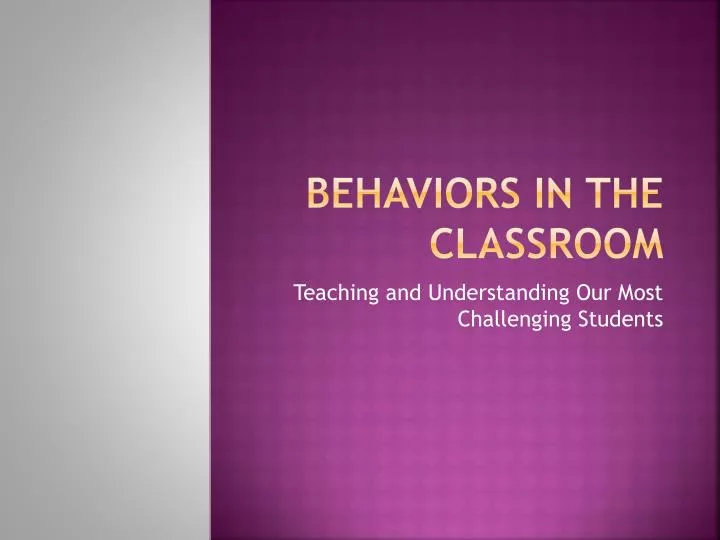 behaviors in the classroom