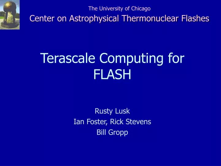 terascale computing for flash