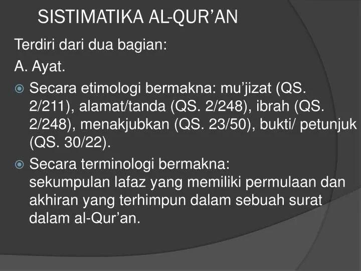 sistimatika al qur an