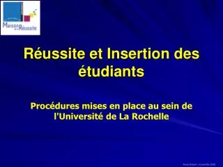 r ussite et insertion des tudiants