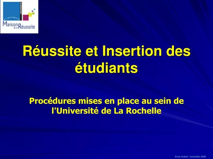 r ussite et insertion des tudiants