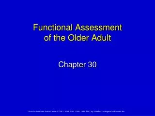 Functional Assessment of the Older Adult