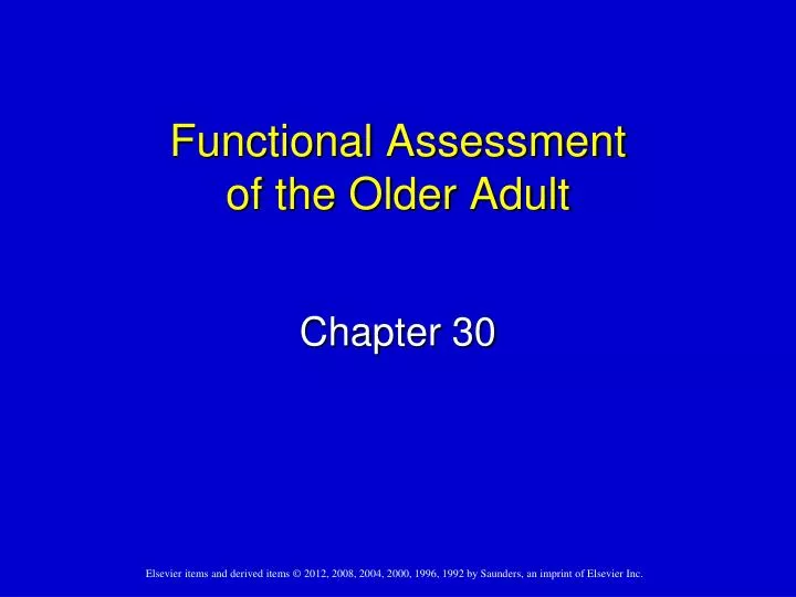 functional assessment of the older adult