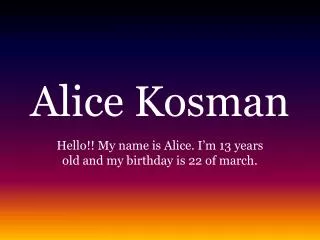 Alice Kosman