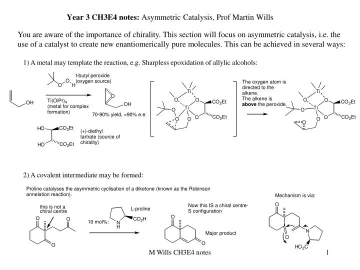 year 3 ch3e4 notes asymmetric catalysis prof martin wills