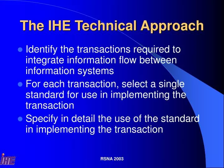 the ihe technical approach