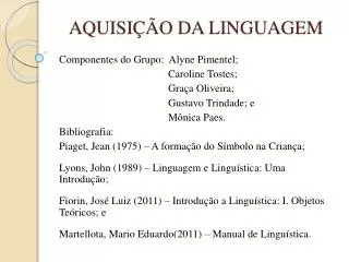 aquisi o da linguagem